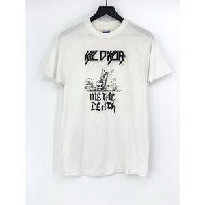VTG KIL D’KOR "Metal Death" Band T-Shirt White Black M (L)